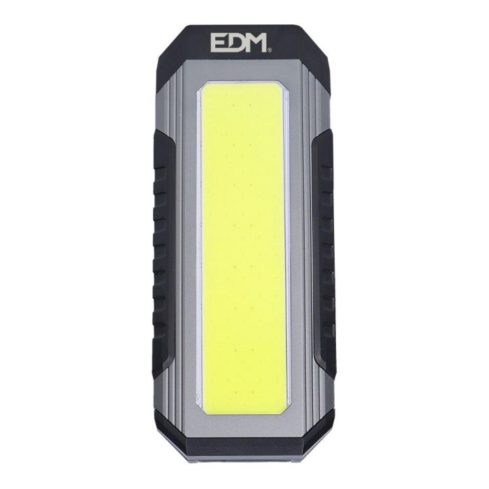 Edm Linterna LED de Aluminio Recargable, Potencia 10W, Función Power Bank, 1000 Lumens, Imán y Gancho Incluido 2