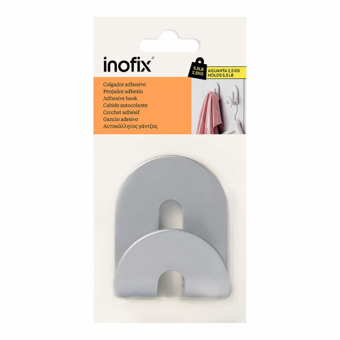 Colgador Inofix calma Plateado 2,5 kg Adhesivo 1
