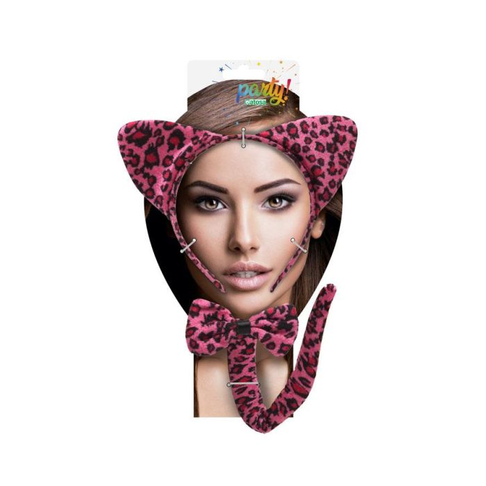 Kit Diadema Cola Y Pajarita Tigresa Fucsia para Disfraces de Animales Salvajes 2 Kit Diadema Cola Y Pajarita Tigresa Fucsia para Disfraces de Animales Salvajes 2