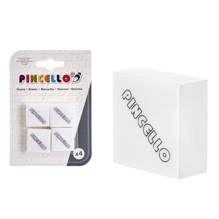 Pincello Set de 4 Gomas de Borrar Blancas 9.5x13.5x2 cm (36 Unidades) Pincello Set de 4 Gomas de Borrar Blancas 9.5x13.5x2 cm (36 Unidades)