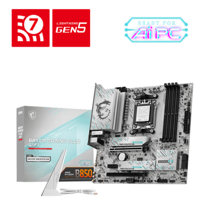 MSI B850M GAMING PLUS WIFI6E Placa Base AMD B850 Zócalo AM5 micro ATX DDR5 Wi-Fi 7 5 Gigabit Ethernet