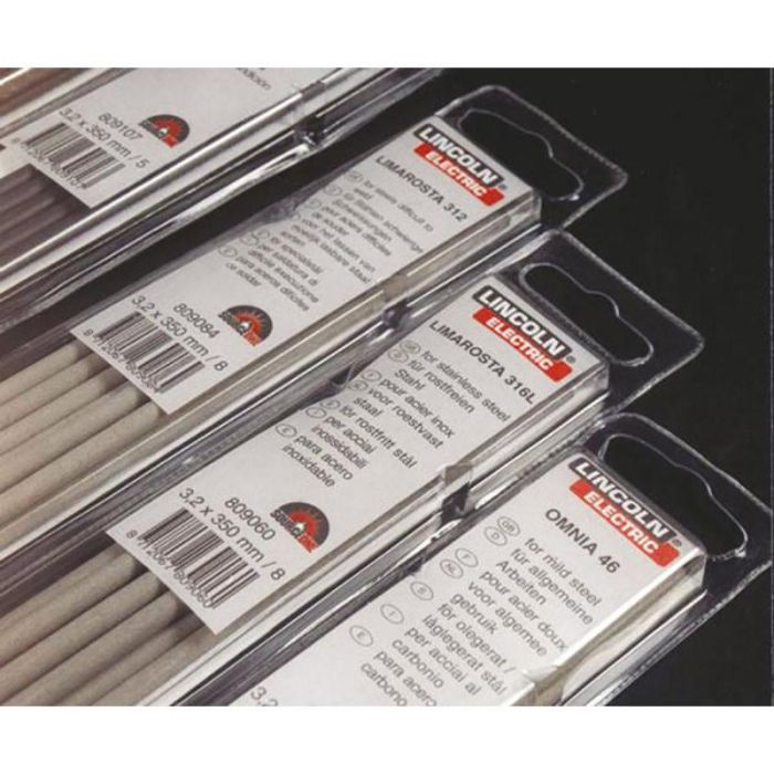 DUVER Electrodos para Soldadura de Acero Inoxidable AISI 316, Diámetro 3.2mm, Longitud 350mm, Blister con 8 Unidades