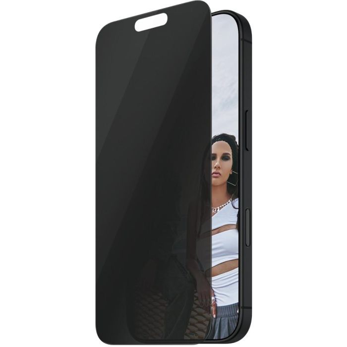 PanzerGlass Protector Pantalla Privacidad iPhone 16 Plus | 15 Plus Ultra-Wide Fit Anti-rayones y Golpes Transparente