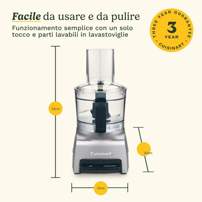 Cuisinart Procesador de Alimentos Compacto FP5E 1185 ml Gris 1 Cuisinart Procesador de Alimentos Compacto FP5E 1185 ml Gris 1