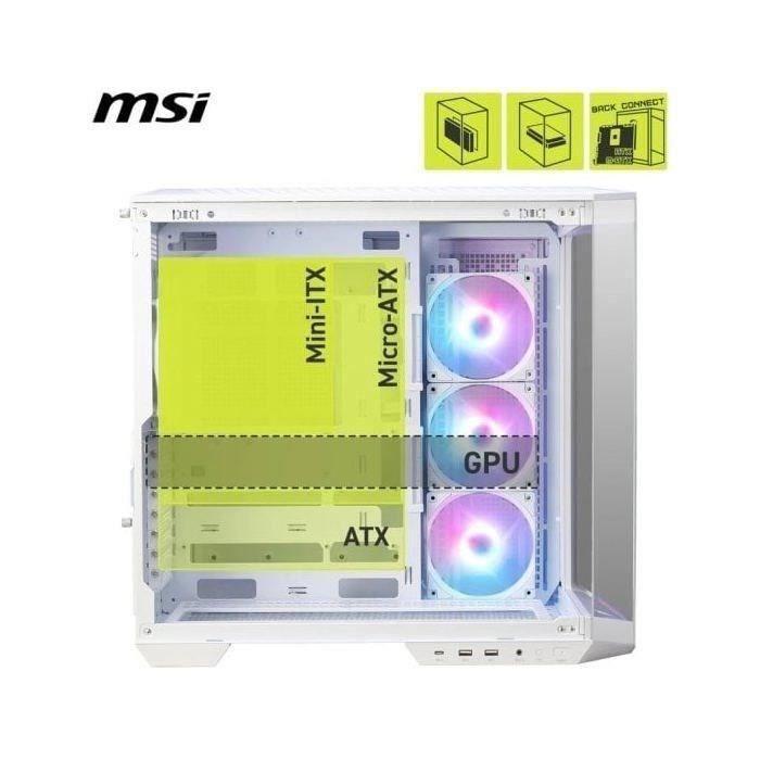MSI MAG PANO 100R PZ White Mid Tower, 3x120mm+1x120mm ARGB, 2xUSB3.2+1xType C, 3x2.5"+2x3.5", 306-7G26W22-HH9 3 MSI MAG PANO 100R PZ White Mid Tower, 3x120mm+1x120mm ARGB, 2xUSB3.2+1xType C, 3x2.5"+2x3.5", 306-7G26W22-HH9 3
