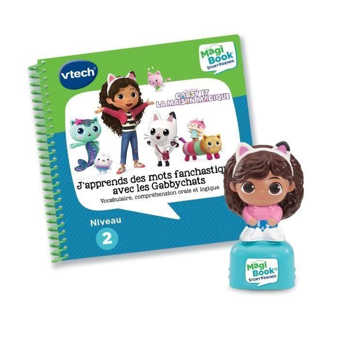VTECH VTE3417764843052 - MAGIBOOK STORY'FRIENDS - Aprendo Palabras Pandásticas con los Gatos Gabby + Personaje Multicolor