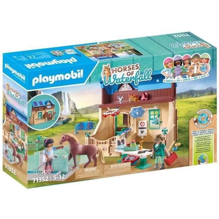 Playmobil 71352 Clínica Veterinaria Waterfall, Set de Juguete con Accesorios para Cuidado y Terapia de Caballos