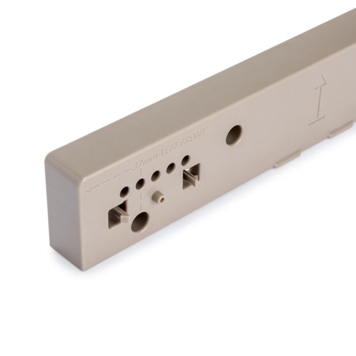 Emuca Juego de distanciadores laterales para bastidor Hack, Plástico color gris piedra, Plástico, 2 Emuca Juego de distanciadores laterales para bastidor Hack, Plástico color gris piedra, Plástico, 2