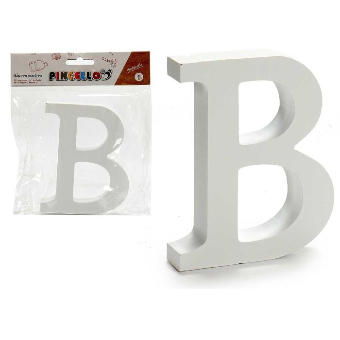 Letra B Madera Blanca 2x11 cm - Pincello (24 Unidades)