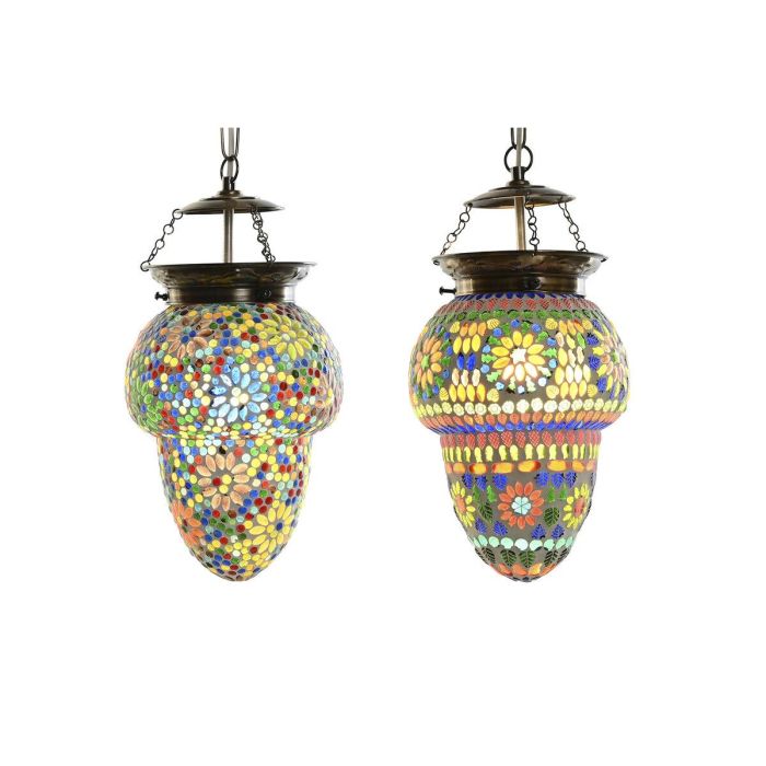 Lámpara de Techo DKD Home Decor Cristal Metal Multicolor 25 W 20 x 20 x 28 cm (2 Unidades) 1 Lámpara de Techo DKD Home Decor Cristal Metal Multicolor 25 W 20 x 20 x 28 cm (2 Unidades) 1