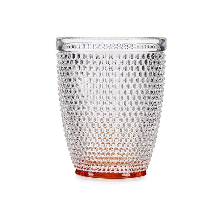 Vivalto Vaso Cristal Puntos Agua 300 ml Ambar 8x8x10 cm (Set de 48) 3