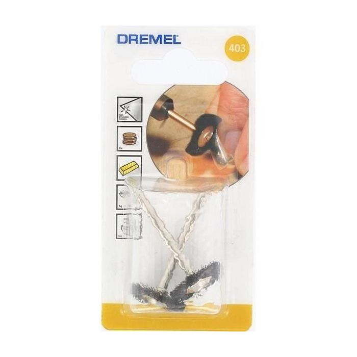 Dremel Juego de 2 cepillos de cerdas de corona para desbarbado ligero, limpieza y pulido de metales preciosos, plata, joyería. 1