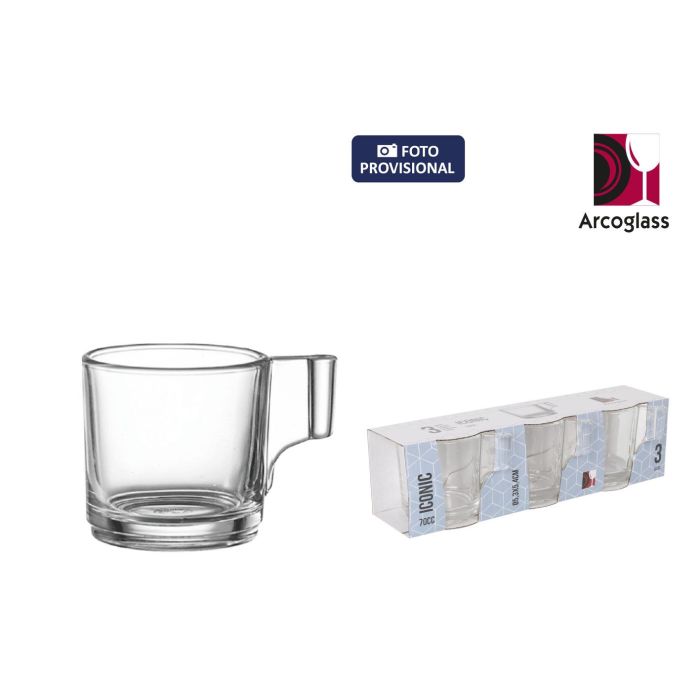 La Mediterranea Set de 3 Jarritas con Asa Iconic de 70 cc, de 5.3 cm diámetro x 5.4 cm alto y 100 g cada una (36 Cajas) 0 La Mediterranea Set de 3 Jarritas con Asa Iconic de 70 cc, de 5.3 cm diámetro x 5.4 cm alto y 100 g cada una (36 Cajas) 0