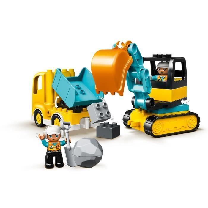 Lego 10931 Set de Construcción Duplo Camión y Excavadora con Orugas, Incluye 2 Figuras de Trabajadores para Niños +2 años 1
