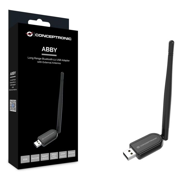 Conceptronic ABBY07B Adaptador Bluetooth 5.1 NanoUSB Inalámbrico USB 100m Negro 2