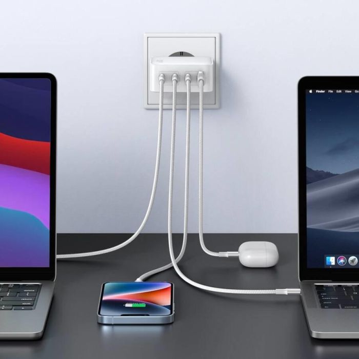 UGREEN USB-A+3xUSB-C 100W GaN Tech Fast Wall Charger EU White 8 UGREEN USB-A+3xUSB-C 100W GaN Tech Fast Wall Charger EU White 8