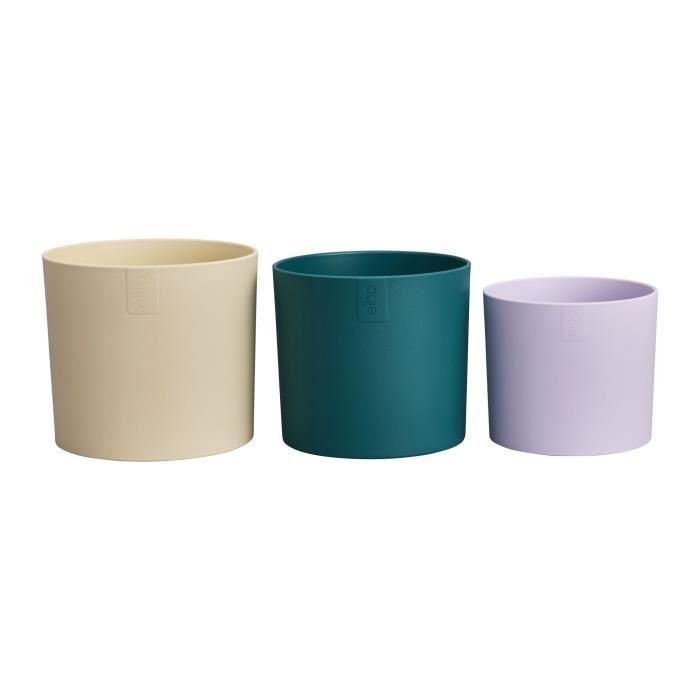 Maceta - Elho - Lex Pott - Set 14 - Blanco Verde Morado - L 14 x An 13,8 x Al 12 cm - Interior - 100% reciclado Maceta - Elho - Lex Pott - Set 14 - Blanco Verde Morado - L 14 x An 13,8 x Al 12 cm - Interior - 100% reciclado