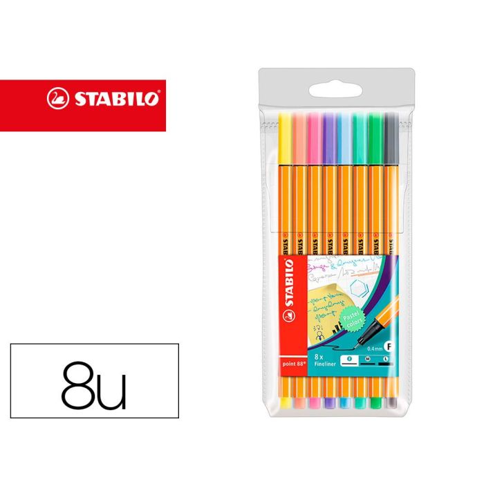 Stabilo Rotuladores Point 88 C-Surtidos Pastel Estuche 8 Ud