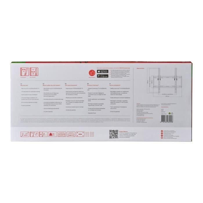 One For All WM2421 Soporte de pared universal para TV 32-55" (81-140cm) con ajuste de inclinación 15° y peso máximo 80kg - Negro 4 One For All WM2421 Soporte de pared universal para TV 32-55" (81-140cm) con ajuste de inclinación 15° y peso máximo 80kg - Negro 4