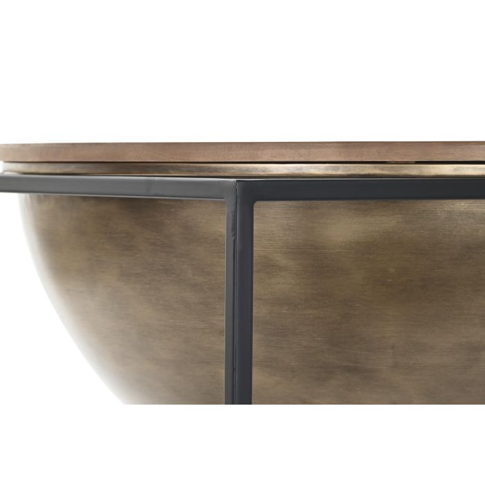 DKD Home Decor Mesita Auxiliar Loft de Metal y Madera, Negro y Marrón, 64x62.5x64 cm 2 DKD Home Decor Mesita Auxiliar Loft de Metal y Madera, Negro y Marrón, 64x62.5x64 cm 2