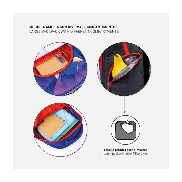 Cerdá Mochila Escolar Mediana Sonic Prime 42 cm Morada para Niños +3 Años 2 Cerdá Mochila Escolar Mediana Sonic Prime 42 cm Morada para Niños +3 Años 2