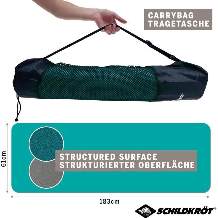 SCHILDKRÖT Esterilla de yoga - Bicolor antracita/azul petróleo - 180 x 61 cm - 4 mm de grosor 1 SCHILDKRÖT Esterilla de yoga - Bicolor antracita/azul petróleo - 180 x 61 cm - 4 mm de grosor 1