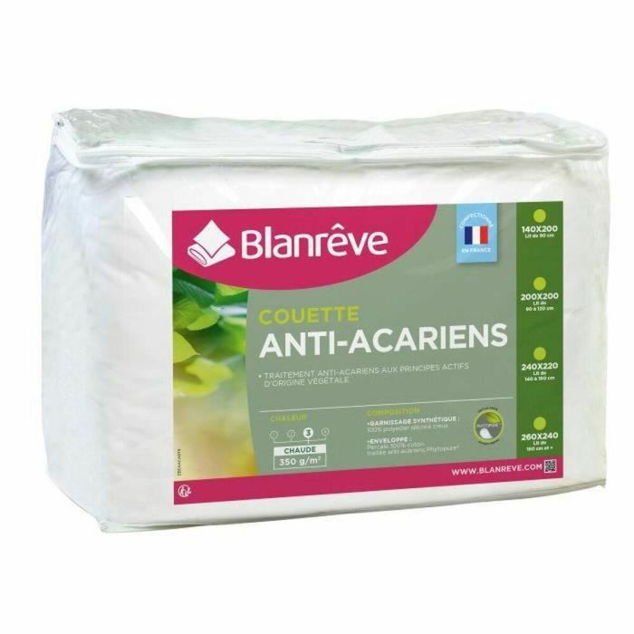 BLANREVE Edredón cálido Percale - Anti-ácaros - 350g / m² - 140x200cm