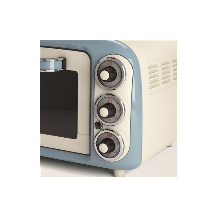 Ariete 979/05 Mini Horno Eléctrico 18 Litros Vintage Azul con Función Estática, Temperatura hasta 230°C 2