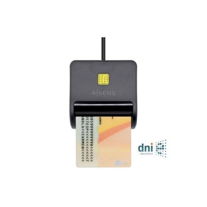 Aisens Lector de Tarjetas Inteligente DNI Combo Negro - Compatible con DNIe, USB 2.0, Cumple FIPS 201, TAA, ISO 7816 Aisens Lector de Tarjetas Inteligente DNI Combo Negro - Compatible con DNIe, USB 2.0, Cumple FIPS 201, TAA, ISO 7816