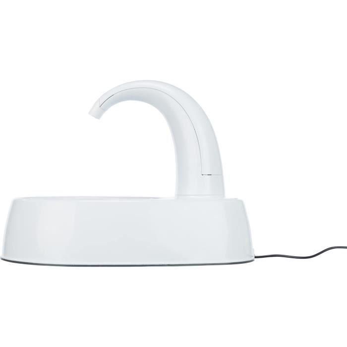 TRIXIE Fuente para beber Curved Stream - Plástico - 2,5L - 25 × 24,5 × 35 cm - Blanco 5