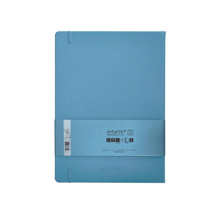 Cuaderno Con Gomilla Antartik Notes Tapa Dura A4 Hojas Rayas Azul Claro 100 Hojas 80 gr Fsc 2