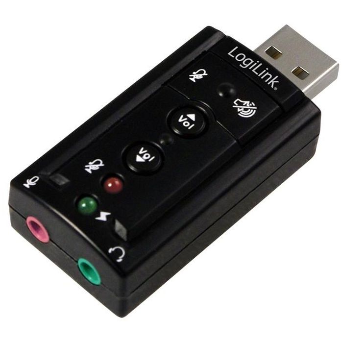LogiLink Adaptador de Audio USB 2.0, USB-A/M a 2x 3,5 mm/F, Efecto de Sonido Virtual 7.1, Negro 2