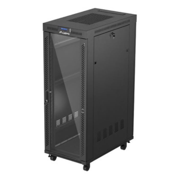Lanberg FF01-6032-12BL Armario Rack 32U para Instalación en Suelo, Capacidad 1200kg, IP20, Negro