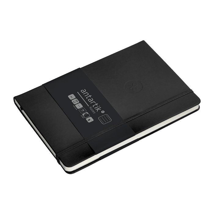 Cuaderno Con Gomilla Antartik Notes Tapa Dura A5 Hojas Rayas Negro 100 Hojas 80 gr Fsc 5