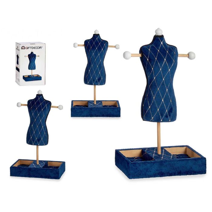 Maniquí Portajoyas de Terciopelo Azul con Diseño de Rombos - Giftdecor 12x40x24 cm (6 Unidades) Maniquí Portajoyas de Terciopelo Azul con Diseño de Rombos - Giftdecor 12x40x24 cm (6 Unidades)