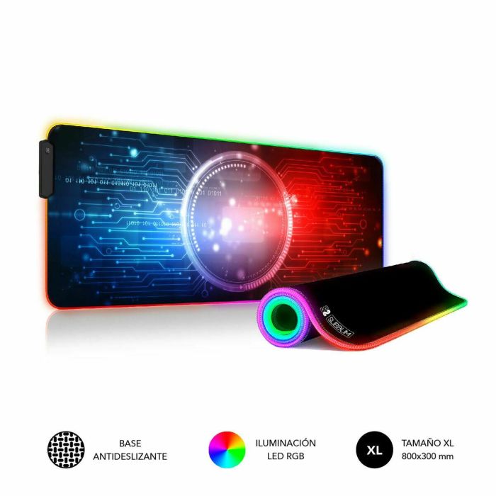 SUBBLIM Alfombrilla Mouse Pad Premium LED RGB Chip 800x300x4