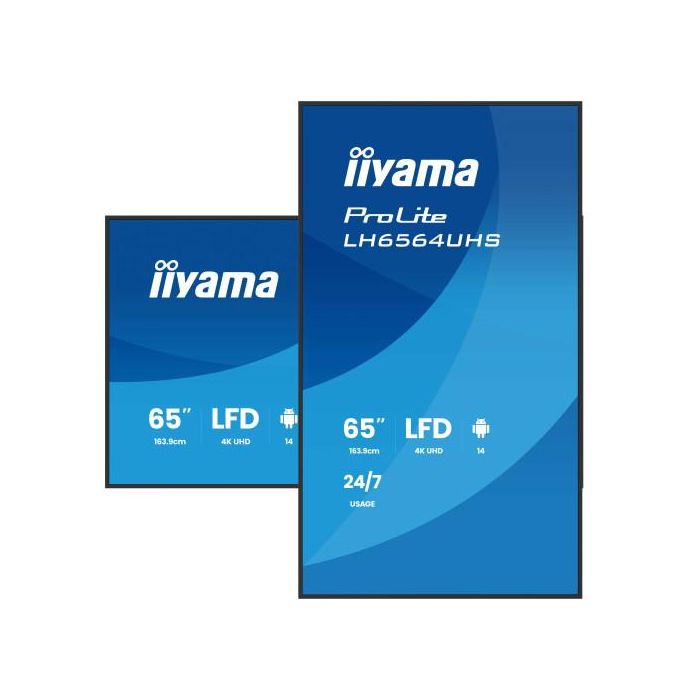 iiyama 65" 3840x2160, UHD VA DLED panel, Haze 25% 500cd/m², Landscape and Portrait 1 iiyama 65" 3840x2160, UHD VA DLED panel, Haze 25% 500cd/m², Landscape and Portrait 1