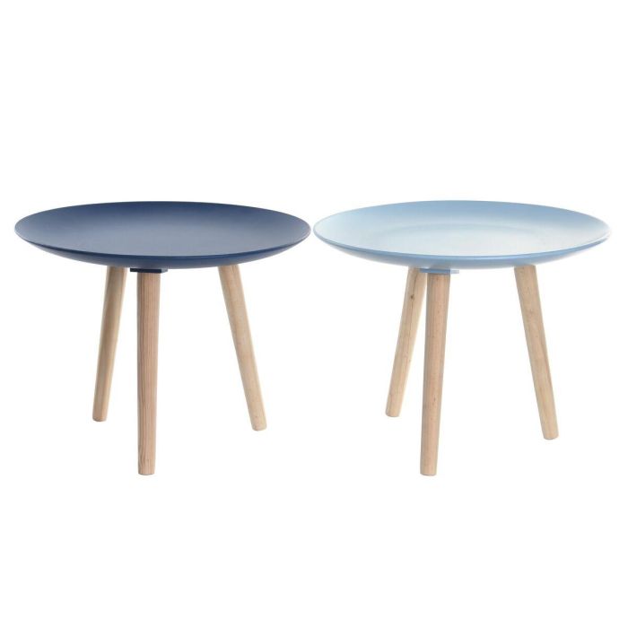 DKD Home Decor Mesita Auxiliar Mediterraneo Desmontable de MDF y Pino, Azul y Azul Celeste, 44x35x44 cm - Pack de 2 Unidades 0 DKD Home Decor Mesita Auxiliar Mediterraneo Desmontable de MDF y Pino, Azul y Azul Celeste, 44x35x44 cm - Pack de 2 Unidades 0