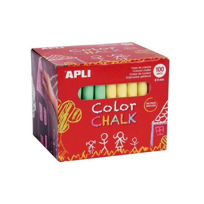 Tizas De Colores Apli Estuche De 100