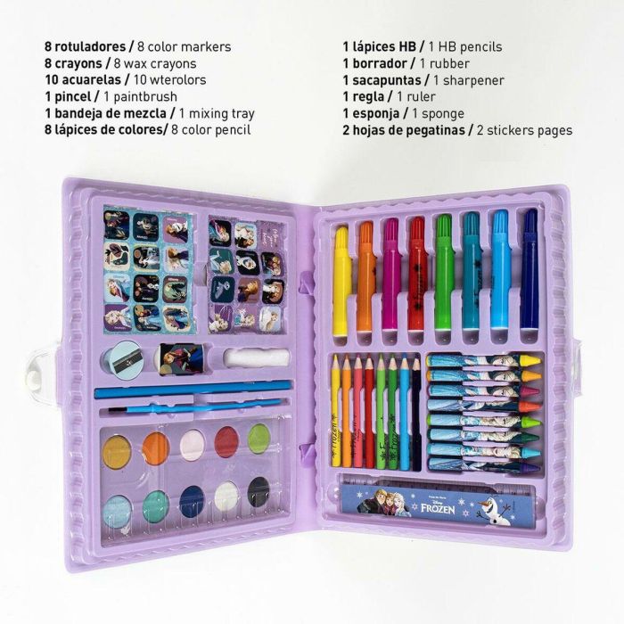Cerdá Set Papelería Coloreable Caja Frozen Lila 26.7x45.3x3.0 cm para +3 años 3 Cerdá Set Papelería Coloreable Caja Frozen Lila 26.7x45.3x3.0 cm para +3 años 3