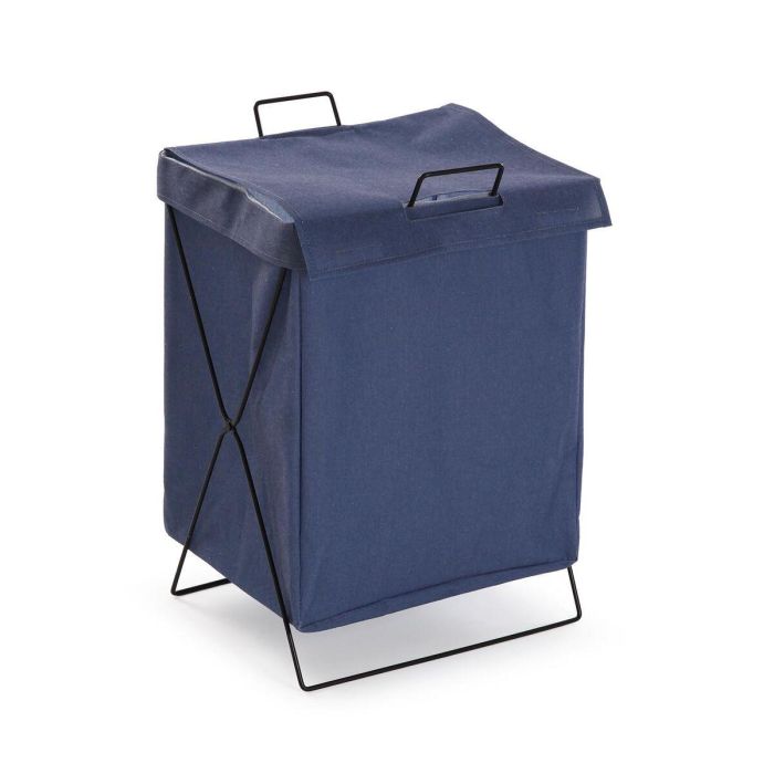 Cesto para la Ropa Sucia Versa Azul Poliéster Metal Polietileno 35 X 48 X 30 CM 0 Cesto para la Ropa Sucia Versa Azul Poliéster Metal Polietileno 35 X 48 X 30 CM 0
