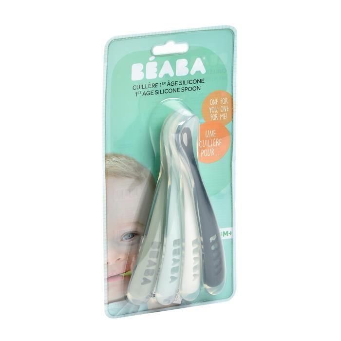 Béaba Set de 4 cucharas primera comida Silicona suave Rainbow 4