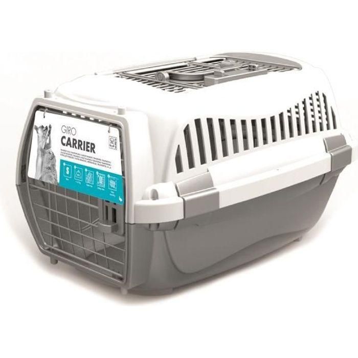 M Pets Jaula de transporte para perros, Talla M, de plástico resistente y fácil de limpiar en Gris y blanco - Ideal para viajes seguros M Pets Jaula de transporte para perros, Talla M, de plástico resistente y fácil de limpiar en Gris y blanco - Ideal para viajes seguros