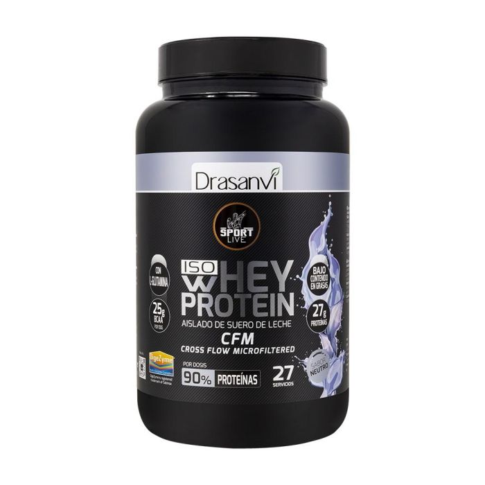 Sport Live Whey Protein Aislado Neutro 800G, Alta Pureza, Bajo en Carbohidratos y Grasas, Aminoácidos Ramificados, Enzimas Digestivas
