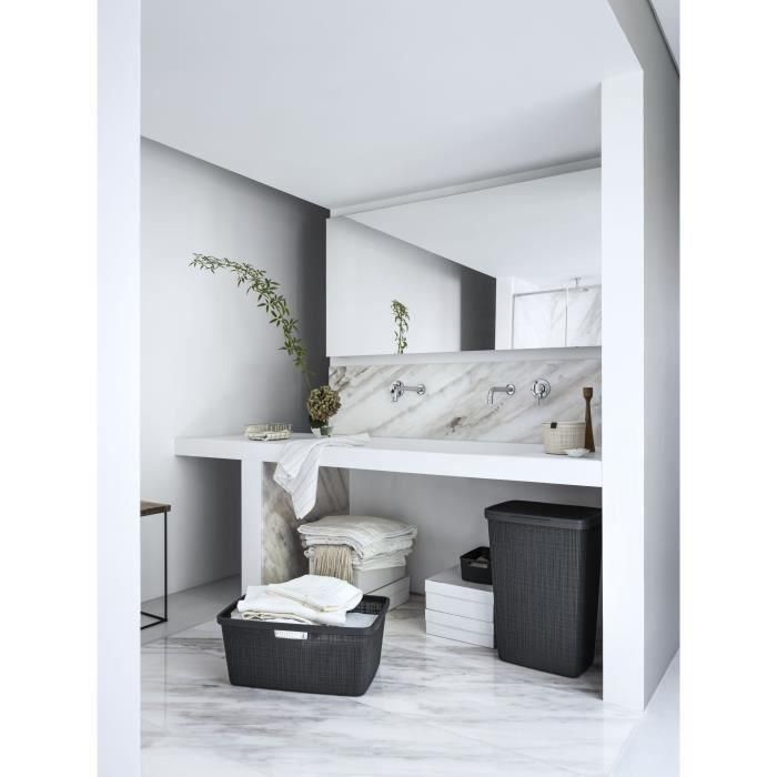 Cesta para la ropa sucia - Curver - Yute - 46 L - Gris 2 Cesta para la ropa sucia - Curver - Yute - 46 L - Gris 2
