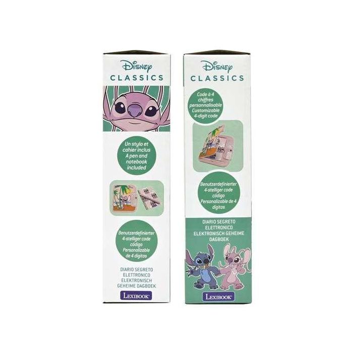 Lexibook Diario Electronico Angel Stitch Disney con Contraseña Protegida y Bolígrafo