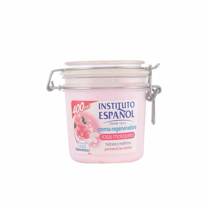 Instituto Español Crema Regeneradora Rosa Mosqueta Antiarrugas Antiedad con Ácido Hialurónico, 400 ml
