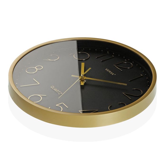 Reloj De Pared Negro/Dorado Versa 4X30CM (2 Unidades) 1 Reloj De Pared Negro/Dorado Versa 4X30CM (2 Unidades) 1