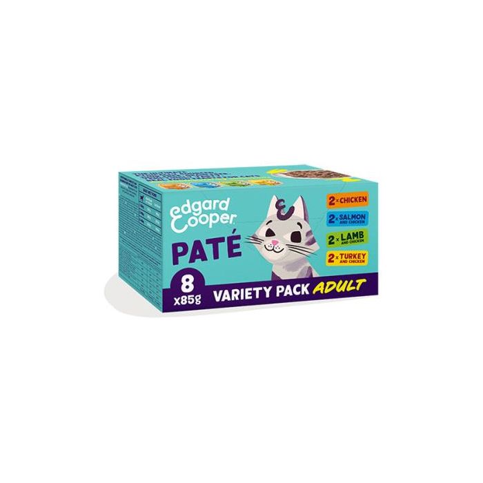 Multipack Feline 8 unidades de 85 gr - Sabores Pollo, Salmón, Pavo y Cordero Multipack Feline 8 unidades de 85 gr - Sabores Pollo, Salmón, Pavo y Cordero