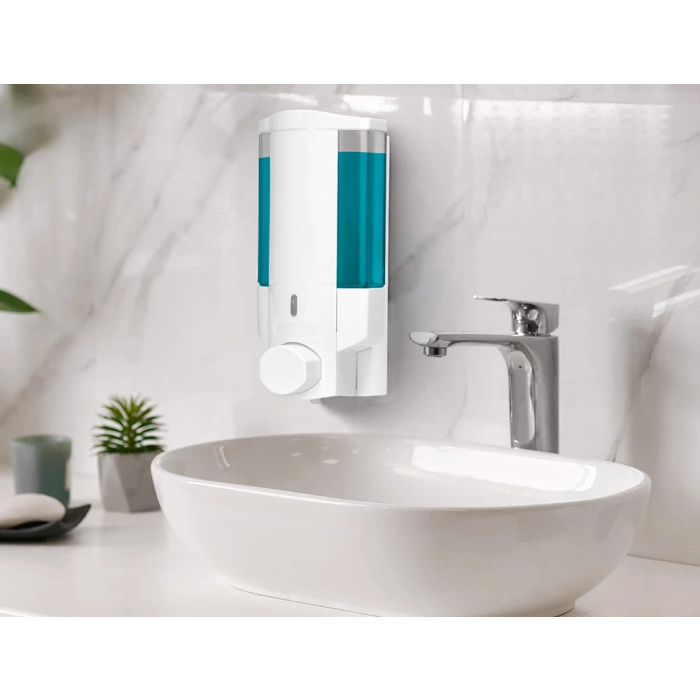 Q-connect Dispensador de jabón manual 350 ml blanco 5